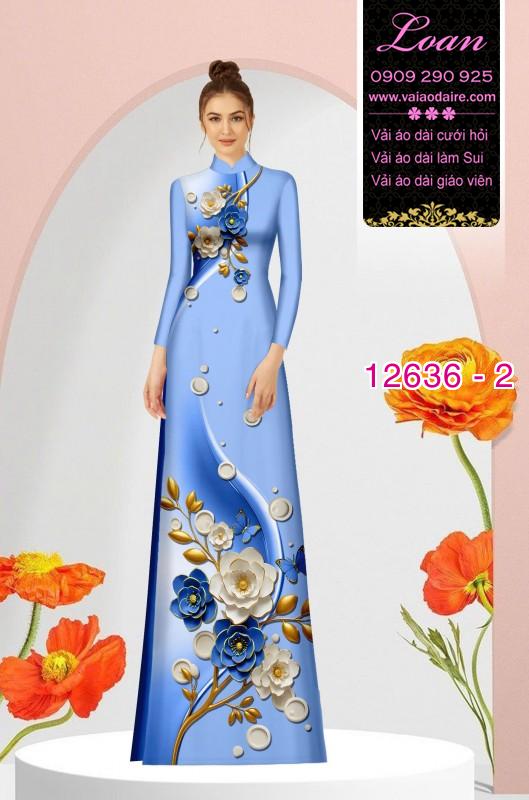 Vải áo dài hoa in 3D Vải áo dài hoa in 3D