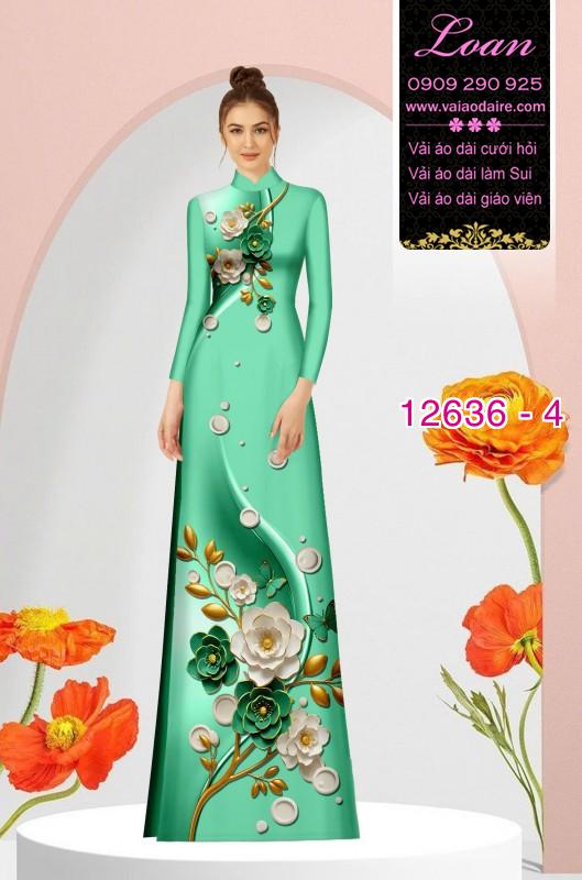 Vải áo dài hoa in 3D Vải áo dài hoa in 3D