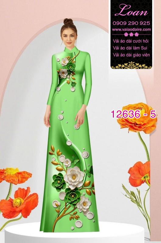Vải áo dài hoa in 3D Vải áo dài hoa in 3D