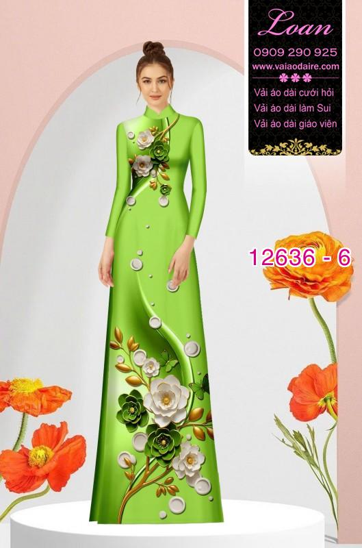 Vải áo dài hoa in 3D Vải áo dài hoa in 3D