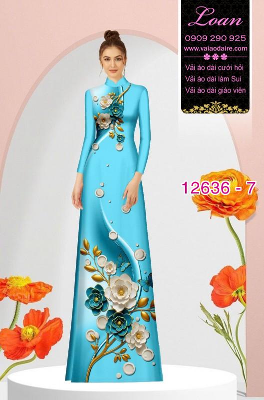 Vải áo dài hoa in 3D Vải áo dài hoa in 3D