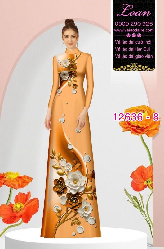 Vải áo dài hoa in 3D Vải áo dài hoa in 3D