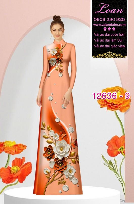 Vải áo dài hoa in 3D Vải áo dài hoa in 3D