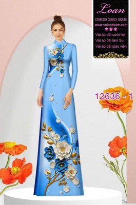Vải áo dài hoa in 3D-DT 12636