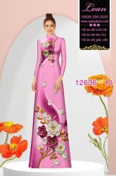 Vải áo dài hoa in 3D