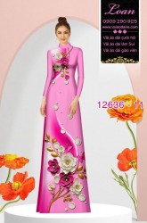 Vải áo dài hoa in 3D