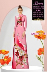 Vải áo dài hoa in 3D