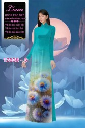 Vải áo dài hoa bồ công anh in 3D