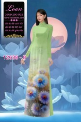 Vải áo dài hoa bồ công anh in 3D