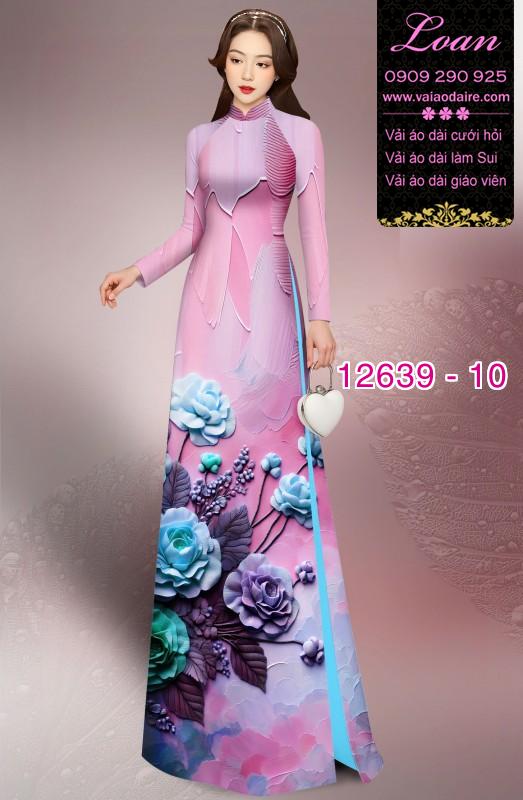 Vải áo dài hoa in 3D Vải áo dài hoa in 3D