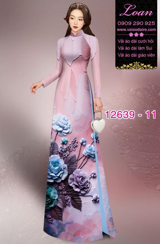 Vải áo dài hoa in 3D Vải áo dài hoa in 3D
