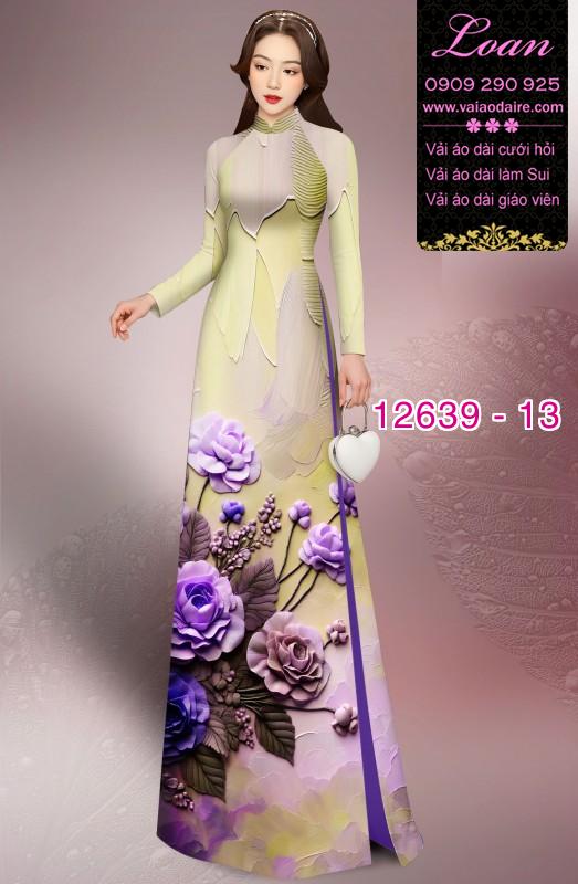 Vải áo dài hoa in 3D Vải áo dài hoa in 3D