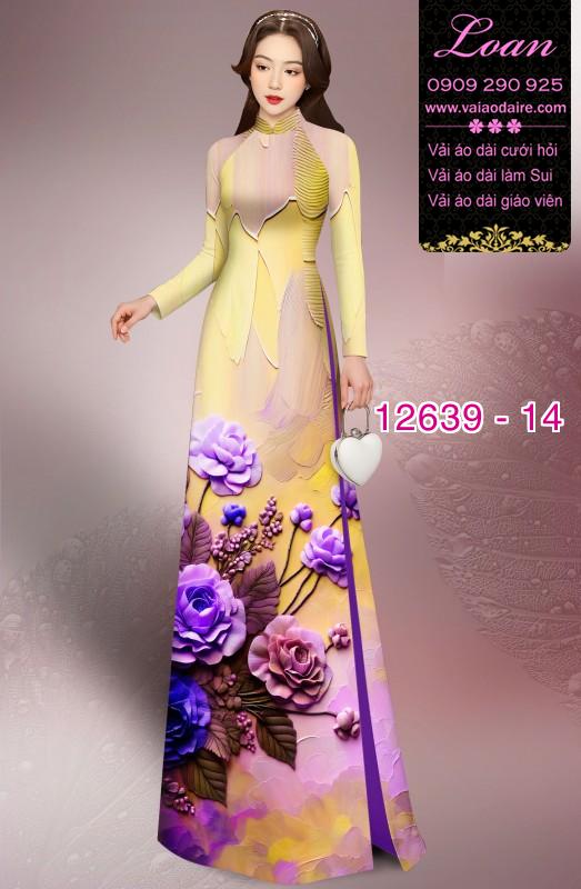 Vải áo dài hoa in 3D Vải áo dài hoa in 3D