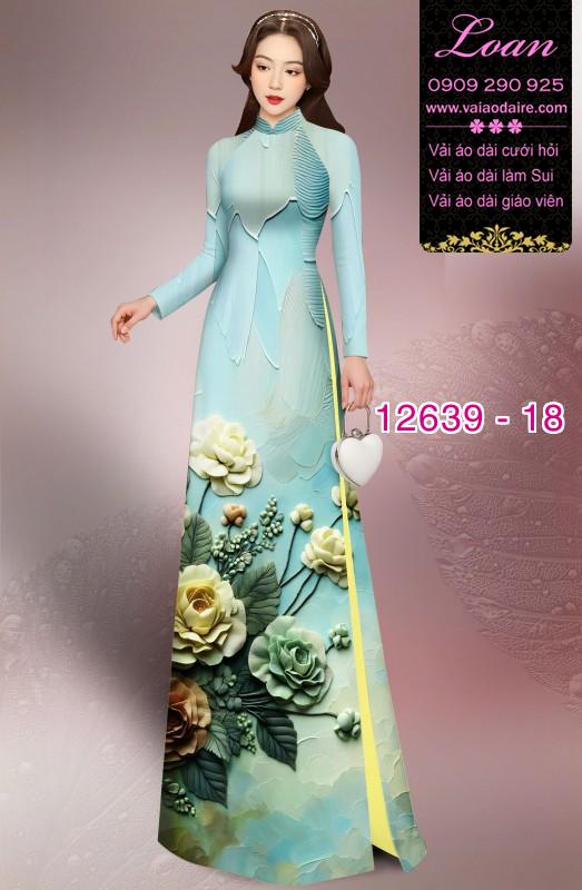 Vải áo dài hoa in 3D Vải áo dài hoa in 3D