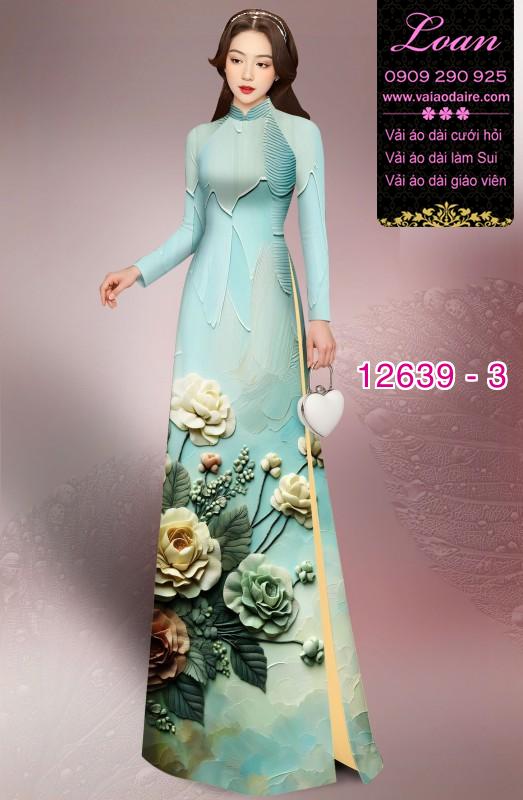 Vải áo dài hoa in 3D Vải áo dài hoa in 3D
