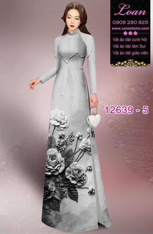 Vải áo dài hoa in 3D Vải áo dài hoa in 3D