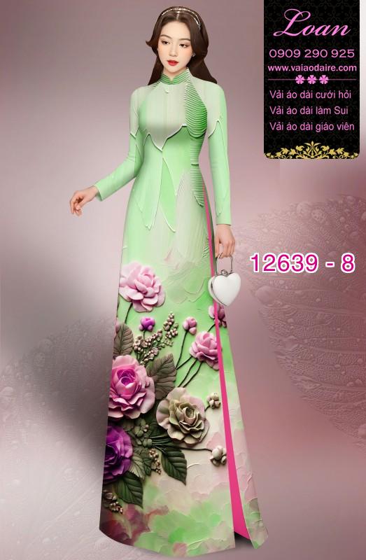 Vải áo dài hoa in 3D Vải áo dài hoa in 3D