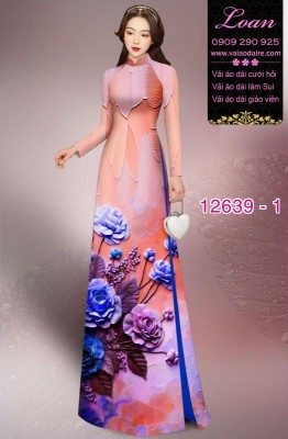 Vải áo dài hoa in 3D-DT 12639