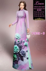 Vải áo dài hoa in 3D