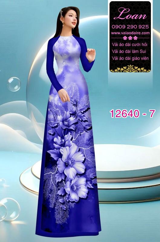 Vải áo dài hoa in 3D Vải áo dài hoa in 3D