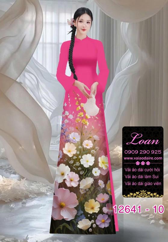 Vải áo dài hoa in 3D Vải áo dài hoa in 3D