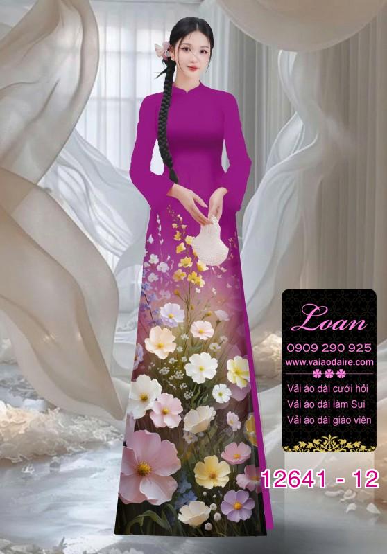 Vải áo dài hoa in 3D Vải áo dài hoa in 3D