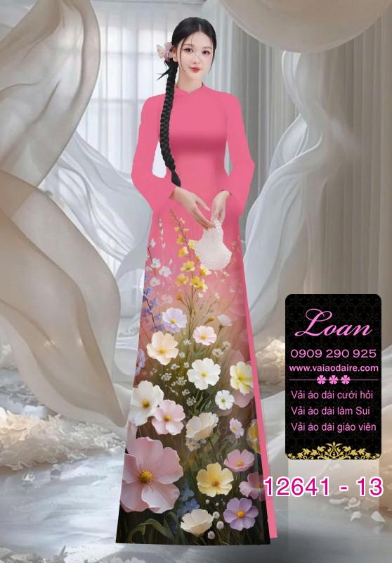 Vải áo dài hoa in 3D Vải áo dài hoa in 3D