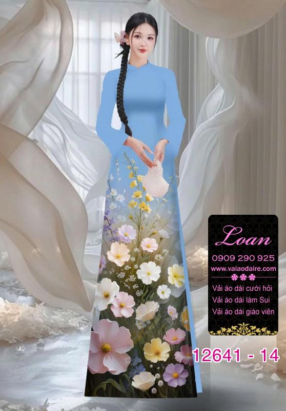 Vải áo dài hoa in 3D Vải áo dài hoa in 3D