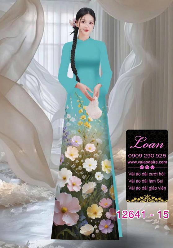 Vải áo dài hoa in 3D Vải áo dài hoa in 3D