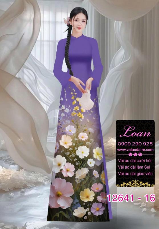 Vải áo dài hoa in 3D Vải áo dài hoa in 3D
