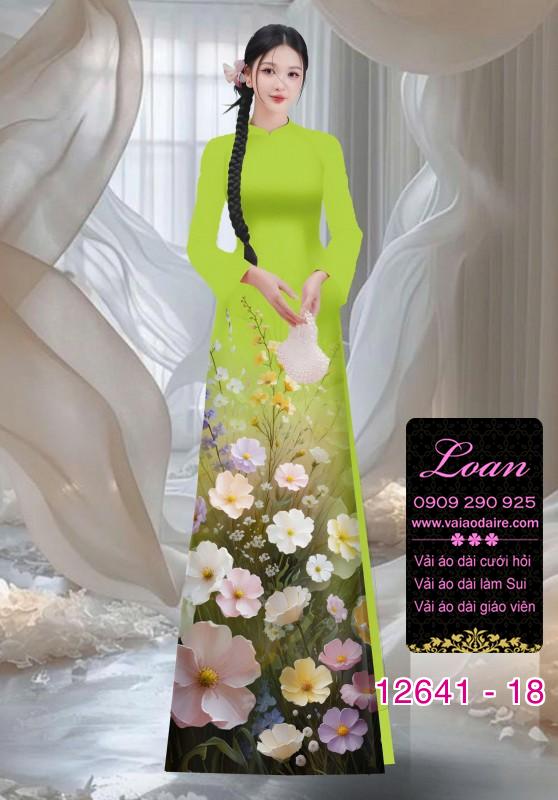 Vải áo dài hoa in 3D Vải áo dài hoa in 3D