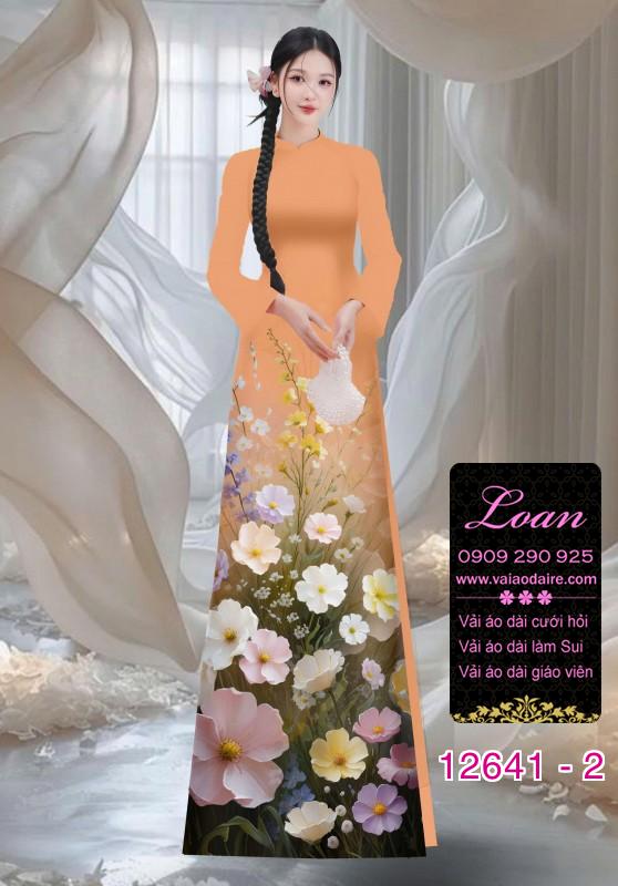 Vải áo dài hoa in 3D Vải áo dài hoa in 3D