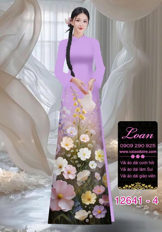 Vải áo dài hoa in 3D Vải áo dài hoa in 3D