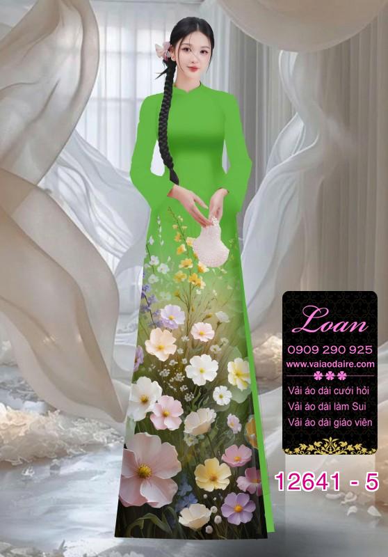 Vải áo dài hoa in 3D Vải áo dài hoa in 3D
