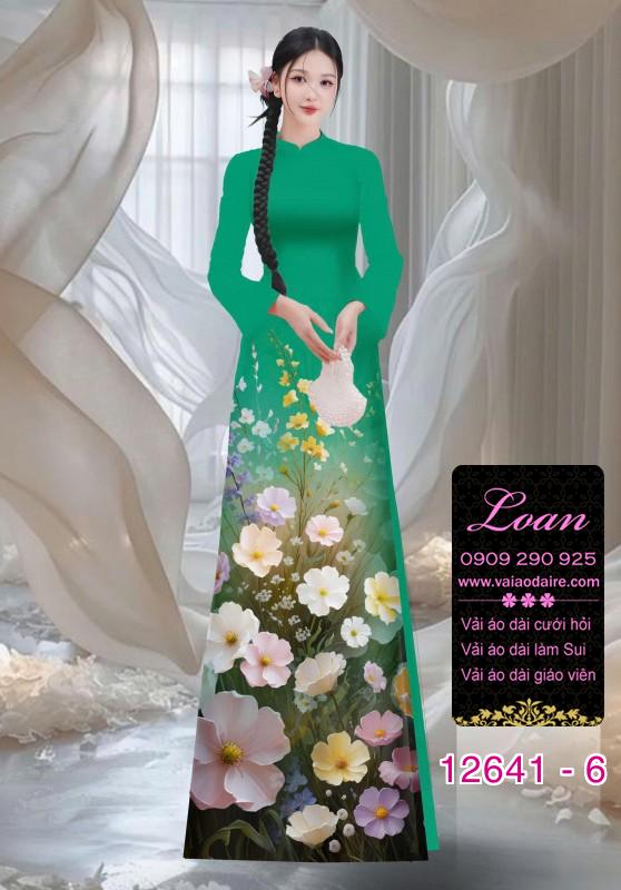 Vải áo dài hoa in 3D Vải áo dài hoa in 3D