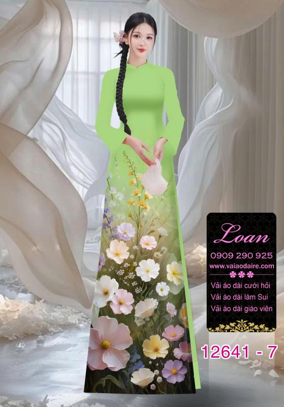 Vải áo dài hoa in 3D Vải áo dài hoa in 3D