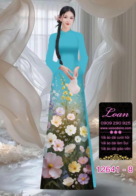Vải áo dài hoa in 3D Vải áo dài hoa in 3D