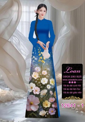 Vải áo dài hoa in 3D-DT 12641