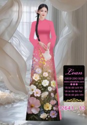 Vải áo dài hoa in 3D
