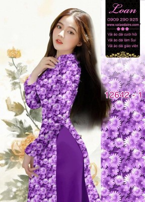 Vải áo dài hoa nhí in 3D-DT 12642
