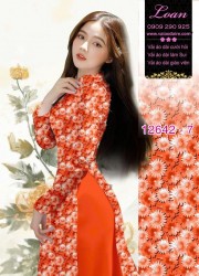 Vải áo dài hoa nhí in 3D
