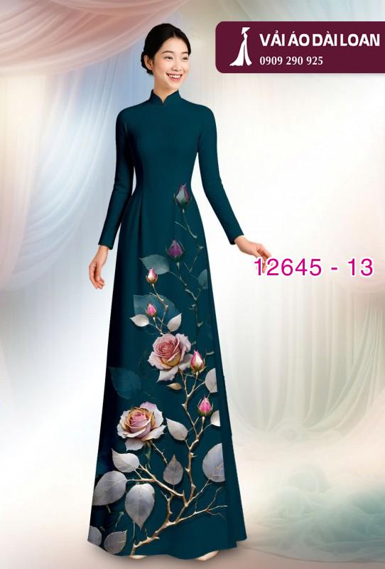 Vải áo dài hoa hồng in 3D Vải áo dài hoa hồng in 3D