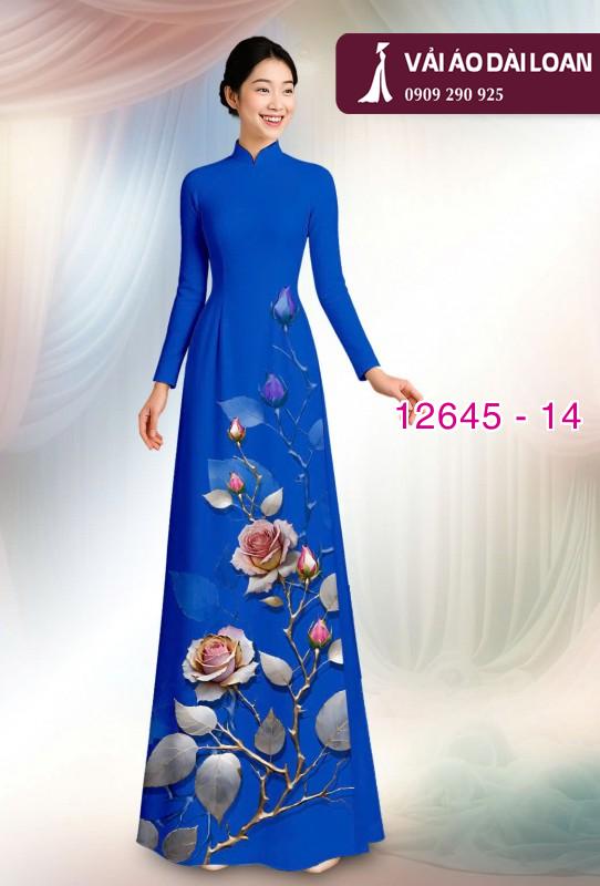 Vải áo dài hoa hồng in 3D Vải áo dài hoa hồng in 3D