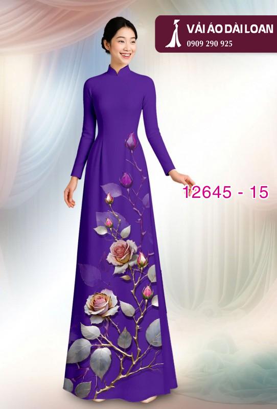 Vải áo dài hoa hồng in 3D Vải áo dài hoa hồng in 3D