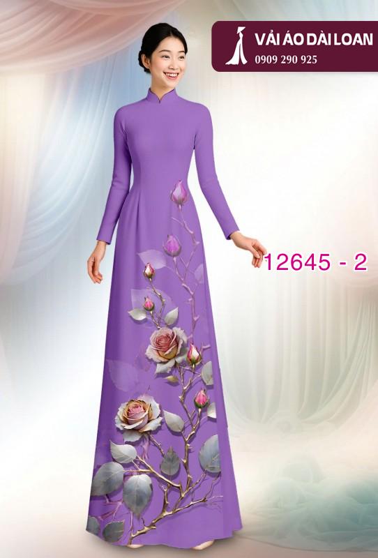 Vải áo dài hoa hồng in 3D Vải áo dài hoa hồng in 3D