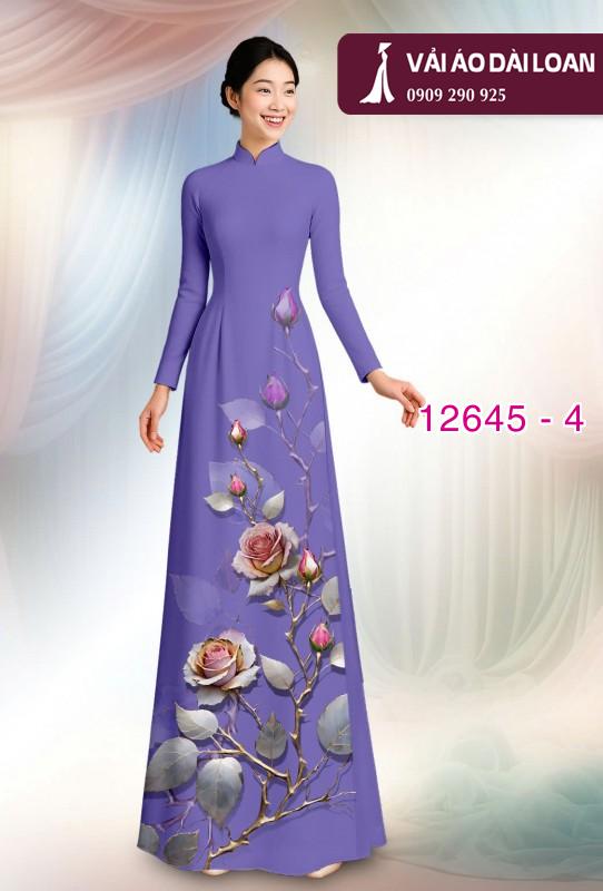 Vải áo dài hoa hồng in 3D Vải áo dài hoa hồng in 3D