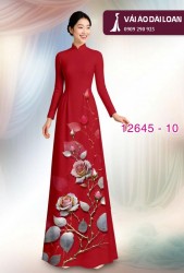 Vải áo dài hoa hồng in 3D