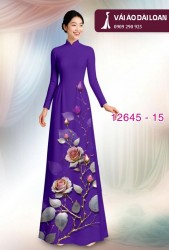 Vải áo dài hoa hồng in 3D