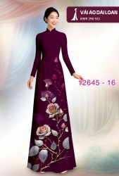 Vải áo dài hoa hồng in 3D