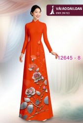 Vải áo dài hoa hồng in 3D